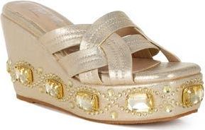 London Rag Blistronic Platform Wedge Sandal in Gold at Nordstrom Rack, Size 10