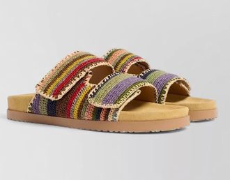 Dsquared2 silk nylon sandals open toe flat sole