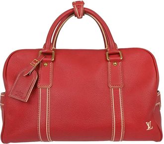 Louis Vuitton Carryall Tobago Leather Red Leather Handbag (Pre-Owned)