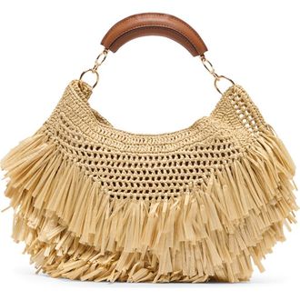 Dolce Vita Amarilis Raffia Shoulder Bag in Natural at Nordstrom