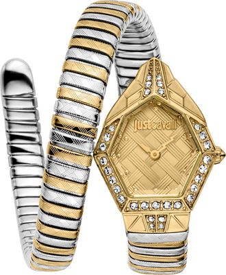 Just Cavalli Womens JC1L303M0055 Ornato Snake Analog Watch for Women - Gold - One Size