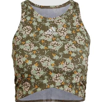adidas (WMNS) adidas Grow Positivity Cropped Flowers Training Tank Top Asia Sizing Green HR4658
