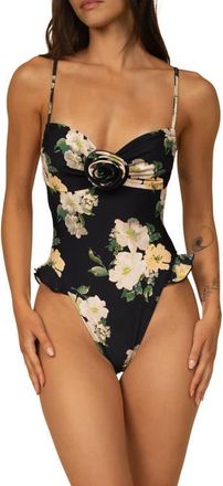 Montce Swim Devin Rosa Ruffle One-Piece Swimsuit in Liz Floral at Nordstrom, Size X-Small