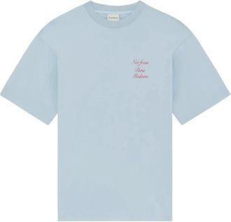 Dr&ocirc;le de Monsieur Not From Paris Madame Calligraphy T-Shirt - Heren - T-shirts - Blauw - 2XS - Katoen - Tops
