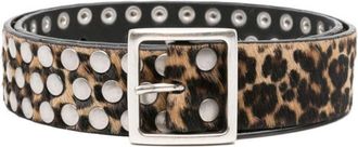 Golden Goose Brown Studded Buckle Belt