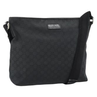 Gucci Vintage, unisex, Zwart, ONE Size, Leer, Pre-owned GG Canvas Shoulder Bag