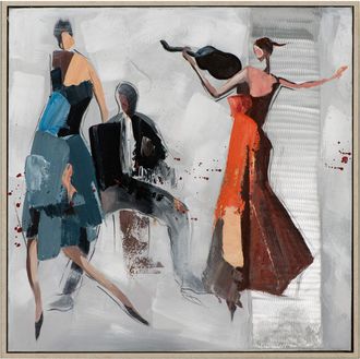 Schubiger M&ouml;bel Bild mit Rahmen Tanz mit Geige und Akkordeon