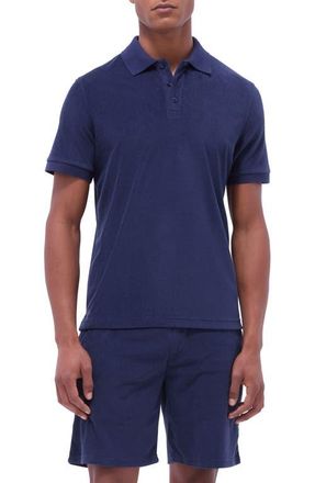 Bugatchi Cotton Blend French Terry Polo in Navy at Nordstrom, Size Xx-Large