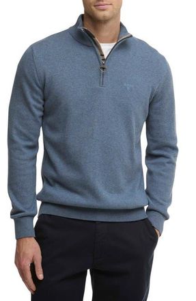 Barbour Cotton Half Zip Sweater in Dusk Blue at Nordstrom, Size Xx-Large