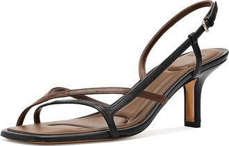 Vince Lilian Slingback Womens Sandals Black/Cedar Brown : 8.5 M, Leather