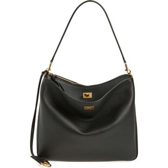 Balenciaga Medium Rodeo Leather Hobo Bag in 1000 Black at Nordstrom
