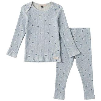 Fragile Boy Allover Cherry Print Two Piece Long Sleeve Top and Matching Pants Set in Blue at Nordstrom, Size 18M