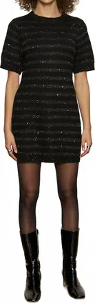 Sanctuary Shine T Shirt Sweater Dress In Black Shine