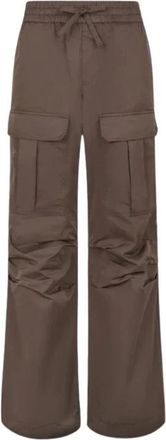 P.A.R.O.S.H. Pesca Wijde Broek - Dames - Wijde Broeken - Bruin - L - Polyester - Broeken