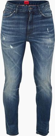 HUGO BOSS Mens Mid Rise Slim Fit Five Pocket Jeans - Navy - Size: 36/32