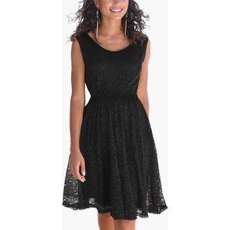 Lascana Womens Sleeveless Lace Dress in Black at Nordstrom, Size 14