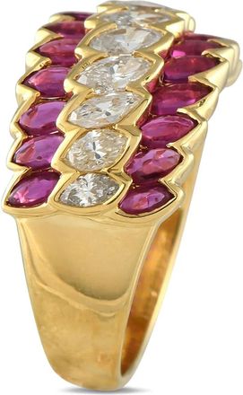 Luxury Bazaar Anello in oro giallo 18 carati con diamanti e rubino