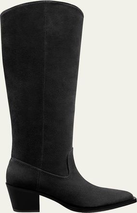 Stuart Weitzman Tate Knee-High Pointed Suede Boots
