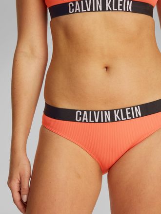 Calvin Klein Swimwear Bikini-Hose BIKINI, Damen, Gr. XL (42/44), N-Gr, dazzling coral, Polyamid, CALVIN KLEIN SWIMWEAR, unifarben, Badehosen Bikini-Hose, mit Logo-Stretchbu
