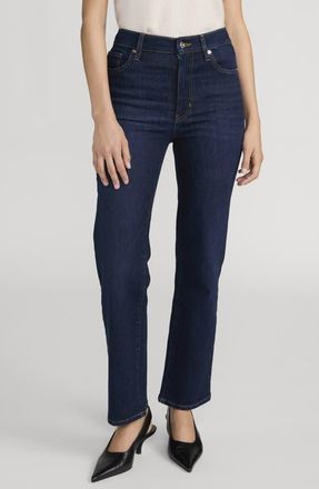 Frame Denim Pixie Le Sleek Straight High Waist Ankle Straight Leg Jeans in Fairway at Nordstrom, Size 29P