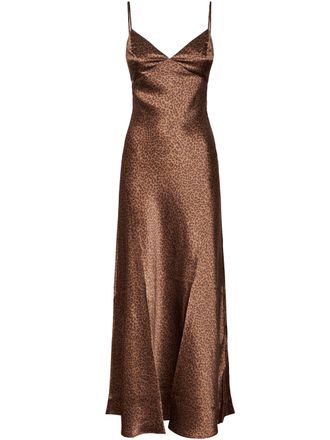 MC2 Saint Barth Flowing Pastel Leopard Print Silk Maxi Dress
