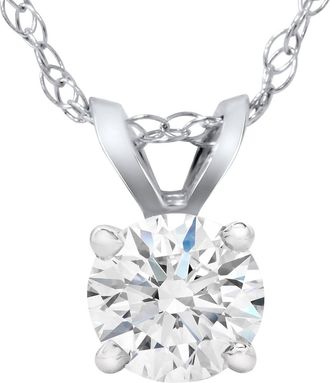 Pompeii3 5/8ct Lab Grown Diamond Round Solitaire Pendant 14K White Gold