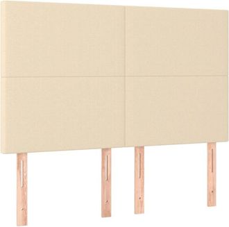 vidaXL Cabeceros 4 Unidades Tela Color Crema 72x5x78/88 Cm Vidaxl