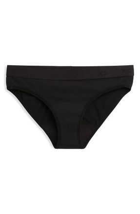 TomboyX First Line Stretch Cotton Period Bikini in Pure Black at Nordstrom, Size X-Large