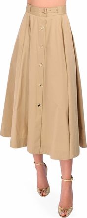 Karina Grimaldi Noma Midi Skirt In Khaki