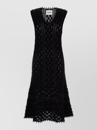 Jil Sander cotton dress knee length scalloped hem