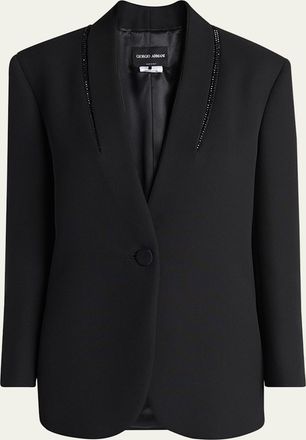 Giorgio Armani Beaded Silk Tuxedo Jacket