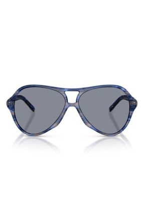 Diesel 57mm Pilot Sunglasses in Striated Blue /Grey at Nordstrom