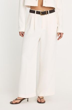 Good American Luxe High Waist Ankle Wide Leg Trousers in Soft Shell at Nordstrom, Size 15
