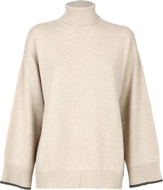 Brunello Cucinelli Kasjmier Trui voor Vrouwen - Dames - Coltruien - Beige - M - Kasjmier - Truien & Vesten
