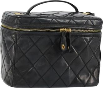 Chanel Pre-owned Handbags, female, Black, Size: ONE SIZE Pre-owned Coated Canvas Handbag