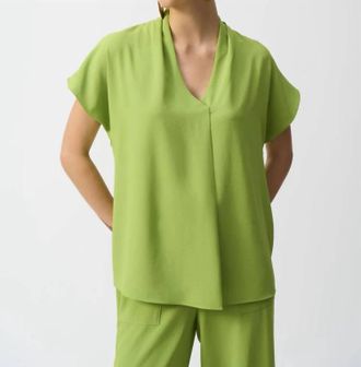 Joseph Ribkoff V-Neck Top In Greenery