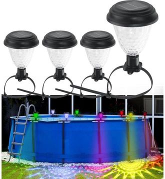 OEM Luces Solares Para Piscinas Elevadas, Accesorios Impermeables Para Piscinas, Luces Led De Bajo Consumo Para Piscinas Elevadas, Trampol&iacute;n (luz C&aacute;lida, 
