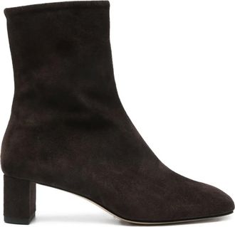Aeyde block-heel suede boots - women - Leather/Leather/Suede - 41 - Brown