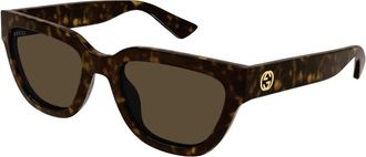 Gucci Cat-eye Zonnebril - Dames - Zonnebrillen - Bruin - 54 MM - Accessoires