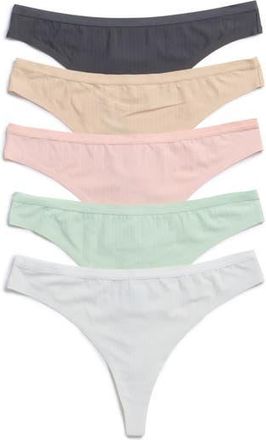 Honeydew Intimates Chrissy Assorted 5-Pack Thongs in Basics at Nordstrom Rack, Size X-Large