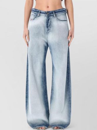 Diesel denim relaxed-fit low-rise extra-long wide-leg jeans
