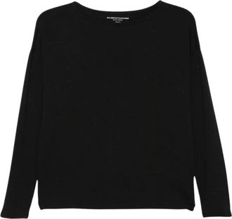 Majestic Filatures Trui met boothals - Dames - Longsleeves - Zwart - S - Tops