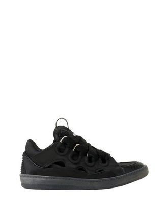 Lanvin Curb Sneakers In Satin in Black at Nordstrom, Size 45 Eu