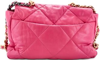 Chanel 19 Flap Bag Quilted Leather Large crossbody bag - Roze