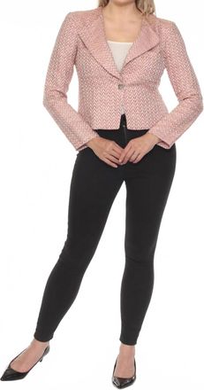 Joseph Ribkoff Long Sleeve Boucl&eacute; Blazer Jacket In Pink/multi