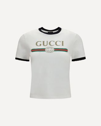 Gucci Printed cotton jersey T-shirt Female L