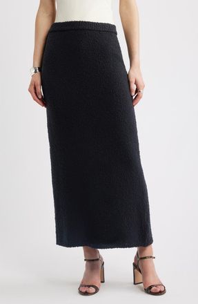 Nordstrom Boucl&eacute; Sweater Skirt in Black at Nordstrom, Size Xx-Small