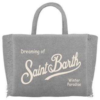 Saint Barth Tassen, Dames, Grijs, ONE Size, Mini Velvet Tote