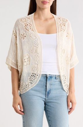 Forgotten Grace Crochet Trim Topper in Natural at Nordstrom Rack, Size X-Large