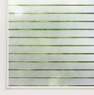 OEM Pel&iacute;cula Electrost&aacute;tica Para Ventanas Con Patr&oacute;n De Rayas, 90 X 200 Cm, Protecci&oacute;n Uv, Ideal Para Oficina, Dormitorio, Cocina, Hogar Y Ba&ntilde;o